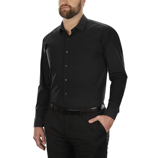 Camisa de vestir Kenneth Cole Unlisted Big&Tall negra para hombre