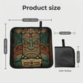 thumbnail image 3 of Retro Tiki Tribal Hawaiian Vintage Foldable Seat Cushion for Bleachers, Stadium Seats, Camping & Outdoor Events, Portable Lightweight Pad with Carabiner, 3 of 6