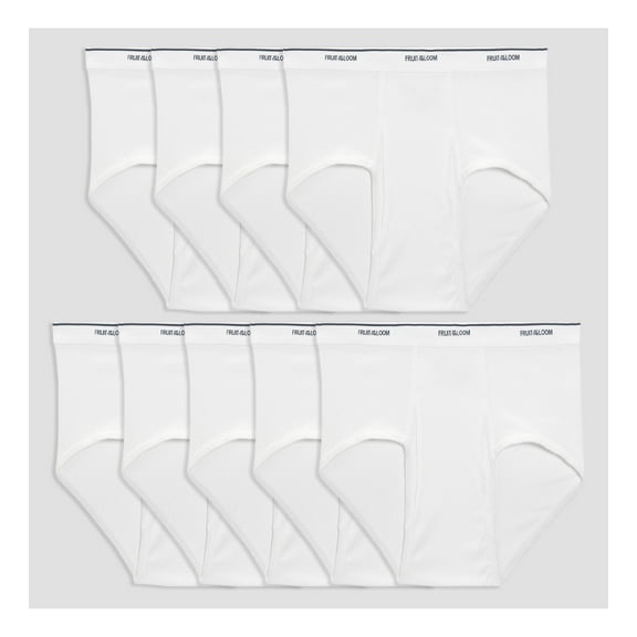 Fruit of the Loom Big Mens White Briefs, 9 Pack, S, Assorted