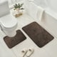 thumbnail image 1 of Juego de alfombrillas para baño de color café sólido, anti suciedad, antideslizante, absorbente, 1 of 6