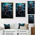 thumbnail image 4 of Designart "Octopus Transformed Into A Superhero Warrior I" Octopus/Squid Floater Framed Canvas Art Print, 4 of 5