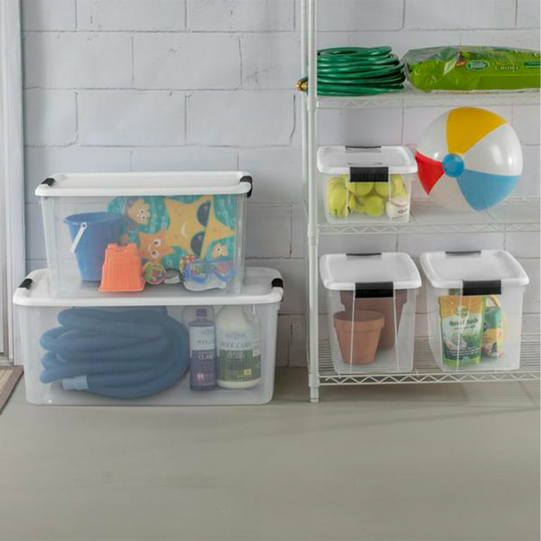 9 Qt. Plastic Storage Bin Kitchen Organization in Clear (2-Pack)