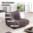 thumbnail image 4 of Indecor Home Comfortable Togo Sofa Lazy Couch for Living Room Bedroom Single Seater Floor Sofa Brown, 4 of 11