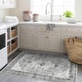 thumbnail image 2 of Boho Vintage Round Rug ft- Faux Wool Dreely Washable Area Rug Small Distressed Throw Rugs Floor Carpet for Door Mat Entryway Bedrooms Laundry (Round - ; Diameter Border ), 2 of 7