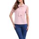 thumbnail image 1 of INSPIRAR CHIC Blusa de Manga Corta de Malla con Cuello de V y Lazo para Mujeres XS Rosa Claro, 1 of 6