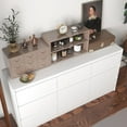 thumbnail image 5 of Hitow 9 Drawer Dresser for Bedroom with Deep Drawers, Large Floor Wood Dressers & Chest of Drawers Handle Free, Modern Long Dressers for Closet Living Room, Wood Color (63" W x 15.7" D x 31.5" H), 5 of 9