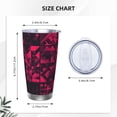 thumbnail image 3 of 20oz Car Cup Three-Piece Set Of Single Silver Edge No Smell Easy To Carry Heat Preservation For Daily Car Sports Travel Darkmagenta Geometric Patterns_1, 3 of 8