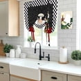 thumbnail image 5 of Red Black Chef Tie Up Curtains for Windows, Adjustable Balloon Window Shades, Cartoon Cute Watercolor Cooking Plaid Kitchen Window Treatments Adjustable Roll Up Curtain for Basement/Nursery 52"x45", 5 of 8