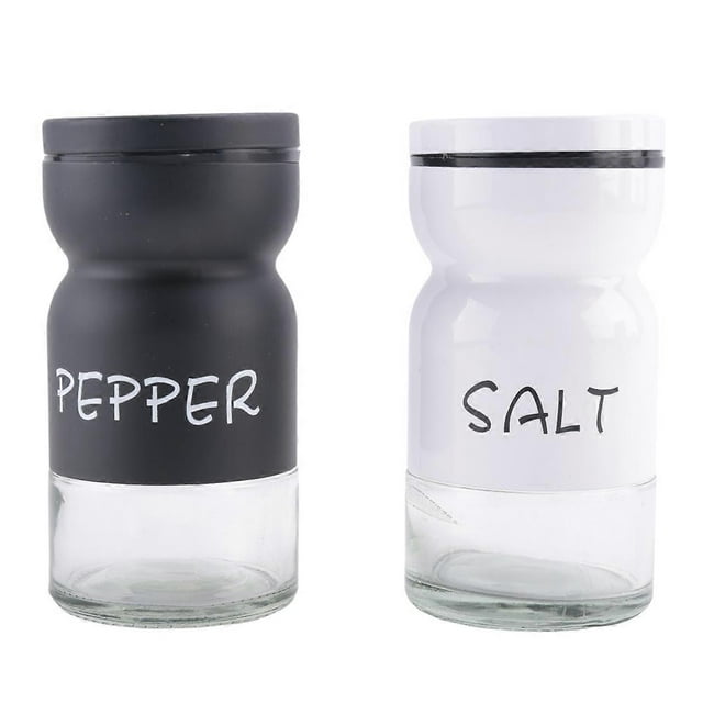 Farmhouse Salt and Pepper Shakers Set with Adjustable Lids, Modern Home Country Kitchen Decor, Cute