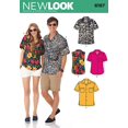 thumbnail image 1 of Simplicity U06197A New Look Fácil de coser Kit de patrones de costura para camisas con botones para mujer y hombre Código 6197 Tallas XS-XL, 1 of 4