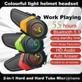 thumbnail image 2 of 80-Hour Battery Motorcycle Helmet Bluetooth Headset, LX3 Bluetooth 5.0 Wireless Headset With Noise Cancellation For Hands-Free Calls & Music, Universal Fit For Full Face Open Face Helmets,Green, 2 of 21