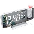 thumbnail image 1 of Réveil à Projection, Réveil LED Numérique avec Projection Radio Réveil 180° Horloge à Projection Miroir Double Réveil avec Répétition Gradateur Automatique Radio 32 FM, Blanc, 1 of 5