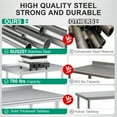 thumbnail image 4 of Heavy Duty Stainless Steel Table 36x24 Inch with Backsplash and Adjustable Shelf, Commercial Grade Metal Work Table for Kitchen, Restaurant, and Business Prep, 4 of 7
