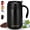 Black, variant on Huryfox Insulated Travel Mug - 12oz Double Wall Vacuum Stainless Steel Airtight Coffee Mug with Handle and Splash Lid for Cold/Hot Coffee, Tea (Black)
