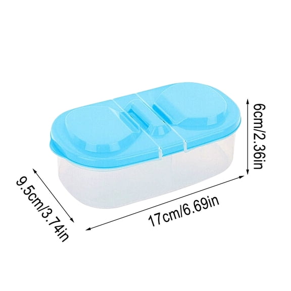 Refrigerator Snack Containers 2 compartment Food Storage: Cover Food Containers Divided Snack Boxes Two Sections for Snacks On the Go for Work and Travel