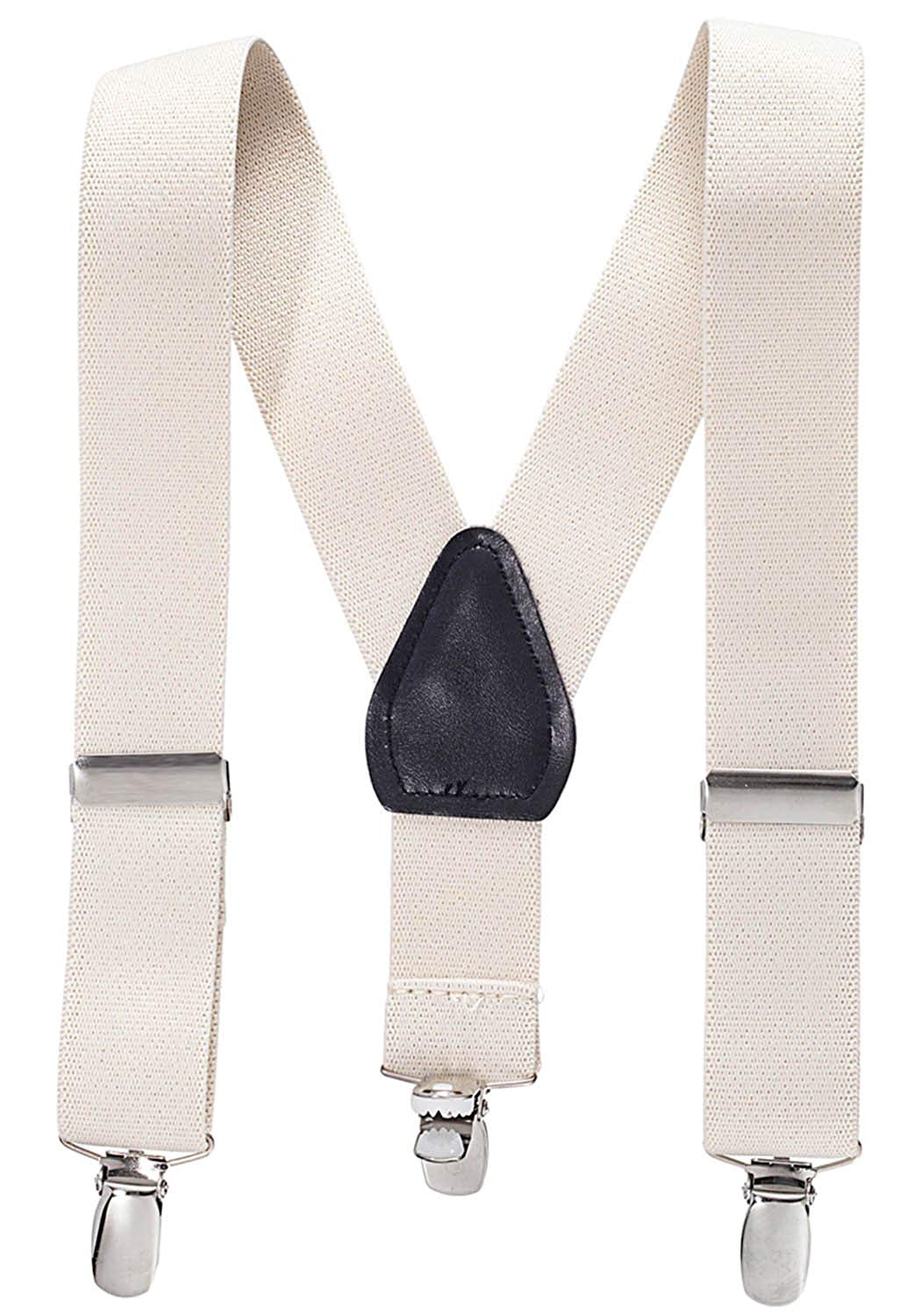 Hold'em Bow Tie Set, Baby Pre-Tied Bow Tie, 1' Suspender for Toddler Kids - Ivory