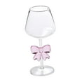 thumbnail image 3 of Copas de vino con forma de lazo, copas de champán, sopladas a mano, decorativas de transparente, coquetas para bar, cumpleaños, bodas, hogar,, 3 of 8