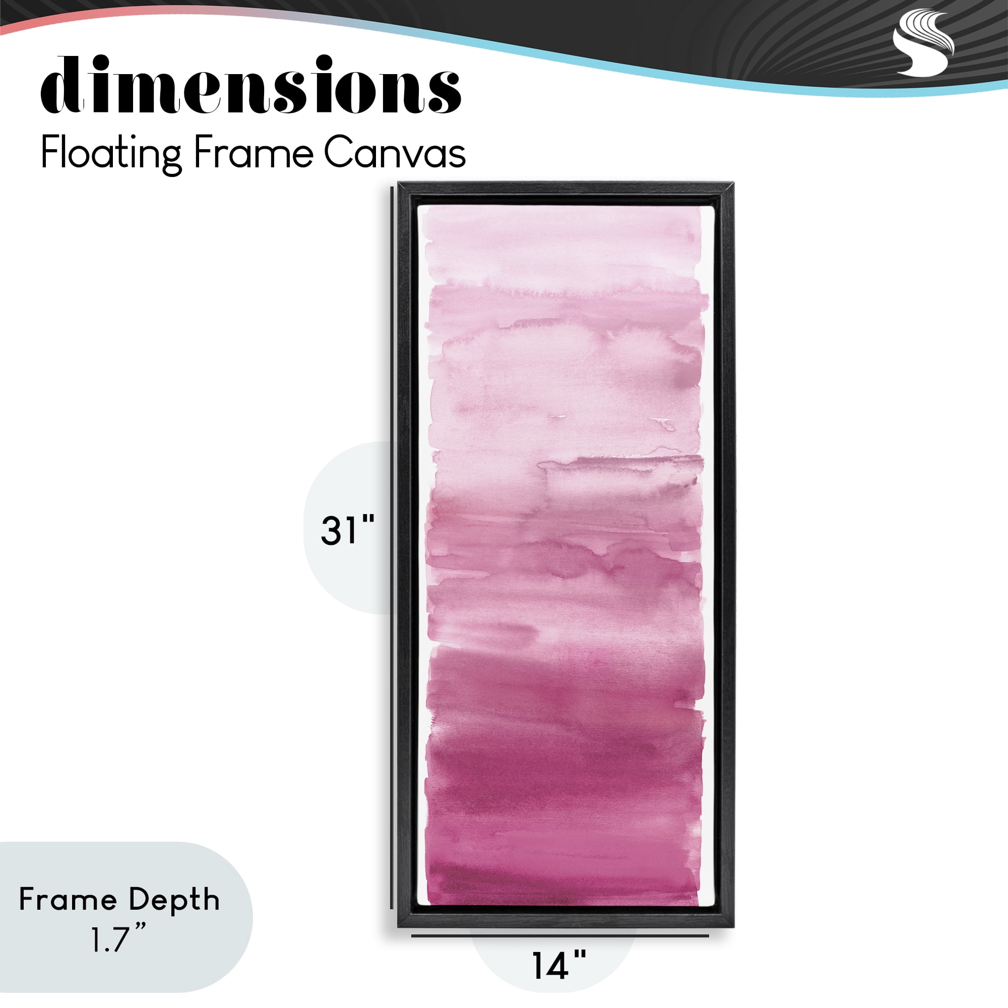 Stupell Industries Blush Blend Gradient Black Framed Floater Canvas Wall Art, design by Allie Corbin