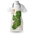 thumbnail image 4 of Ireland Map Apron, Graphic Design of Cultural Irish Elements Northern Atlantic Ocean, Unisex Kitchen Bib with Adjustable Neck for Cooking Gardening, Adult Size, Off White Olive Green, by Ambesonne, 4 of 4