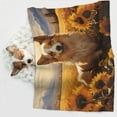thumbnail image 6 of Yiaed Pastoral Sunflower Corgi Print Dog Blankets-Cat Blanket Washable for Couch Protection,Puppy Blanket, Soft Plush Reversible Throw Furniture Protector-Large, 6 of 8