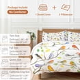 thumbnail image 6 of 3 Piece Colorful Birds Duvet Cover Set California King,Microfiber Comforter/Quilt Cover with Corner Ties and 2 Pillowcases,Branch Animal Spring Branch Leaf Summer Soft Bedding with Zipper Closure, 6 of 8