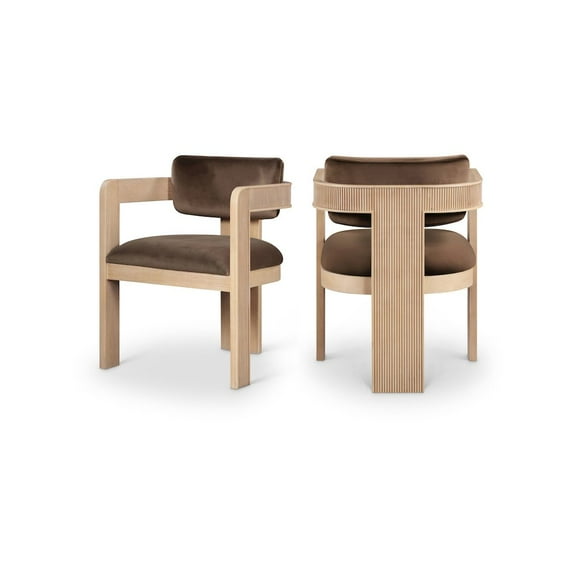 Meridian Furniture Sacha Brown Velvet Dining Chair (Set of 2)