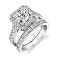 thumbnail image 1 of Women's Sterling Silver 925 Bridal Set Engagement Ring 2.5Ct Cubic Zirconia 6, 1 of 6