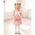 thumbnail image 3 of Yaoqi 2T Toddler Girl Dress 3T Child Girls Winter Clothing Ruffle Long Sleeves Solid Color A-line Dress Bowknot One-piece Clothes Pink, 3 of 6