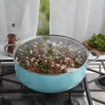 thumbnail image 2 of Infuse 10.5Qt Nonstick Aluminum Covered Caldero Jumbo Cooker Saute Pan with Glass Lid, Aqua, 2 of 5