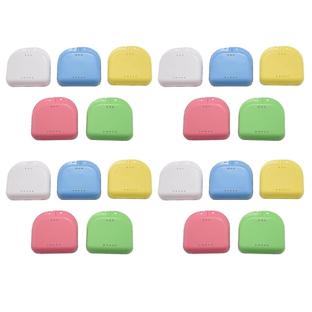 Estuche de retención, 20 piezas, estuche protector bucal, caja de retención dental para ortodoncia, contenedor de almacenamiento para dentaduras postizas
