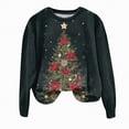 thumbnail image 5 of Towmus Christmas Tree Graphic Sweatshirts Womens Casual Long Sleeve Crewneck Lightweight Pullover Tops, 5 of 6