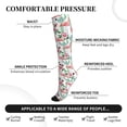 thumbnail image 3 of Lsque Flamingo Flower Pattern Sport Compression Socks for Men & Women 15-20 mmHg Knee High Nurse Pregnant Running Medical and Travel Athletic, 3 of 6