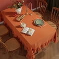 thumbnail image 4 of Mantel de tela de algodón con costuras Flounce, mantel lavable para fiesta de boda, comedor, decoración de banquete, cubierta de mesa Luxuriou, 4 of 5