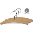 thumbnail image 5 of Rounded Wooden Baby Hanger, (Box of 25) 10 Inch Wood Top Hangers w/ Natural Finish & Chrome Swivel Hook for Infant Clothes or Onesie by International Hanger, 5 of 5