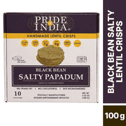 Pride Of India - Black Bean Salty Papadum, Plant-Based Protein Crisps, 10 Count, 3.53 Oz, Vegan, Gluten-Free