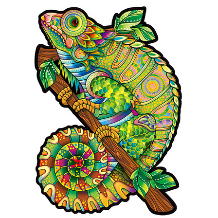ZYLEGEN 3D Wooden Puzzles for Adults, Chameleon Wooden Jigsaw Puzzles Model Kit