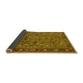thumbnail image 2 of Ahgly Company Indoor Round Oriental Yellow Traditional Area Rugs, 5' Round, 2 of 4