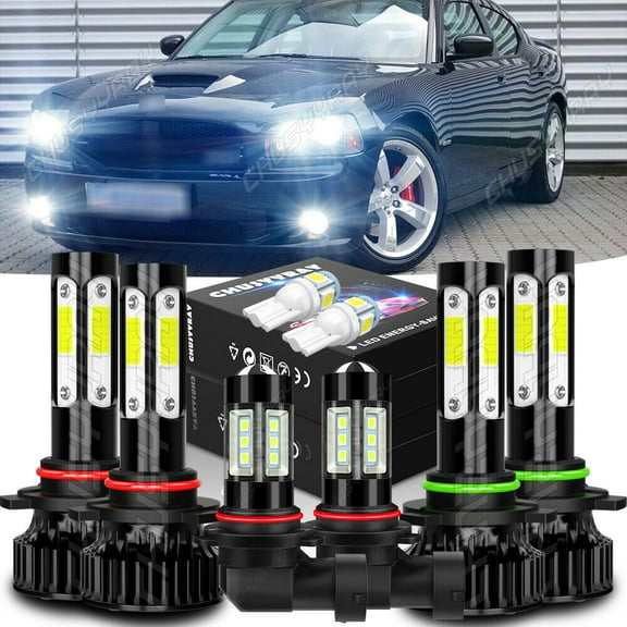 For Chrysler 300 2005-10 6000K Car LED Headlight Fog Bulbs White