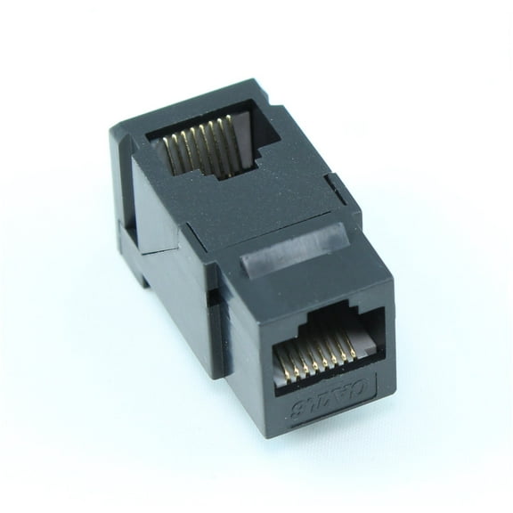 Keystone Jack Insert/Coupler Type ANGLED/90 Cat 6 RJ45 Networking, Black