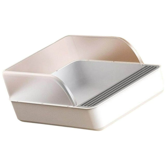 kurtrusly Cat Litter Box Kitty Litter Pan High Sided Rim Deep Toilet for Small Cats