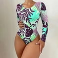 thumbnail image 3 of Lopeceal Women's Tropical Print Tummy Control Cut Out Crisscross Back One Piece Swimsuit, 3 of 4