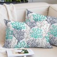 thumbnail image 2 of Navy Blue Teal Grey Coral Coastal Oversized Pillow Covers, Summer Beach Nautical Ocean Soft Throw Pillow Cases with Zipper, Decorative Pillowcase Pillows Protectors for Sofa Bed Couch 24"x36", 2 of 9