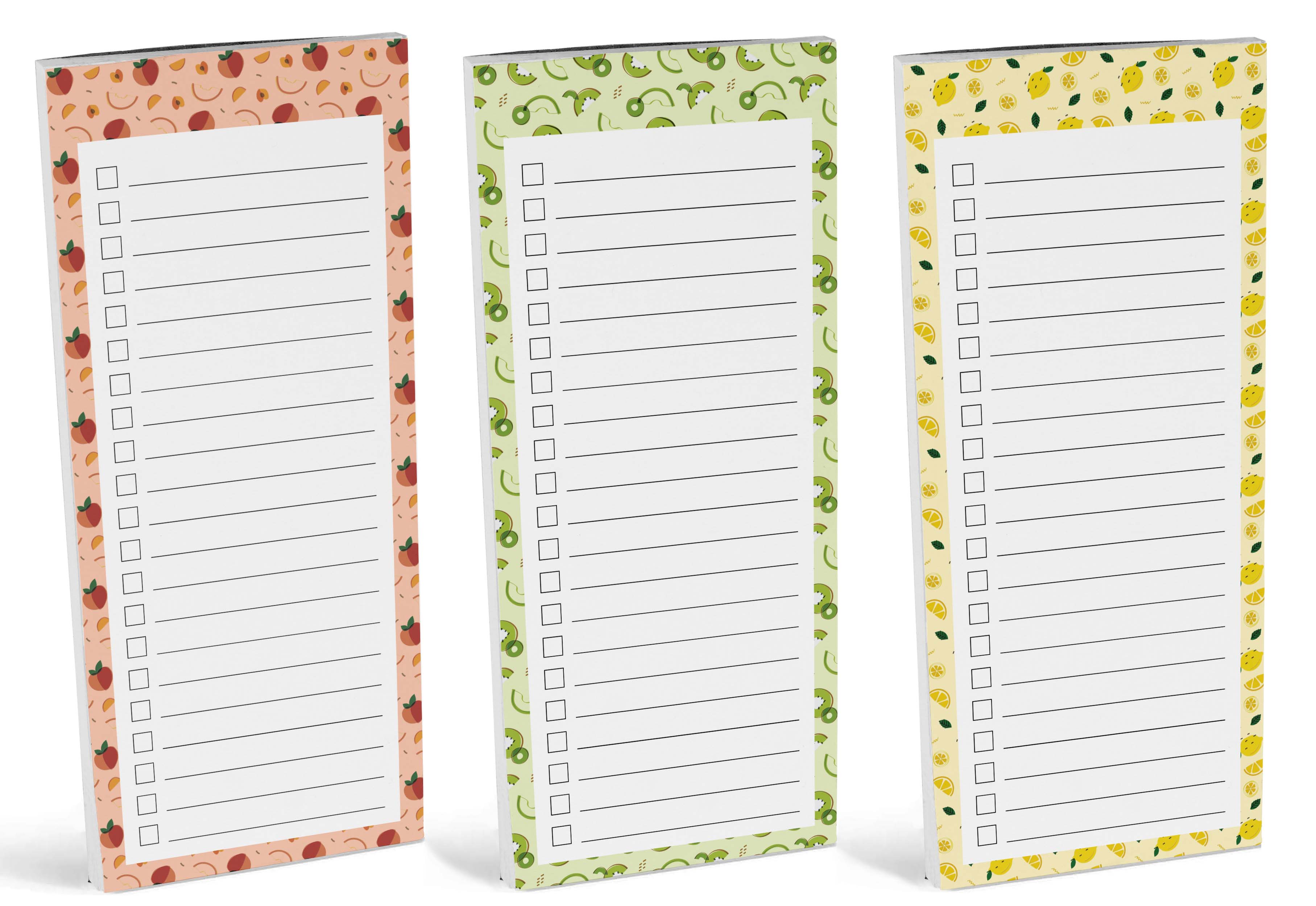 Inkdotpot Pack of 3 Magnetic Fridge To-Do List Notepads- Magnetic Memo Pads For Refrigerator-(50 Sheets Each)-3M