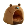 thumbnail image 3 of Nido para gatos semicerrado, caseta para perros, forma de kapibala, artículos para perros, perrera extraíble, suelo cálido antideslizante, cueva para L, 3 of 9