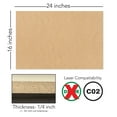 thumbnail image 4 of 10 Boards of 16" x24”, 6mm 1/4th inch MDF (Medium Density Fibreboard), Glowforge Ready, Unfinished | for Laser Engraving, CNC, Wood Burning, Router, Scroll Saw. by Craft Closet, 4 of 4
