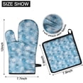 thumbnail image 6 of Light Blue Christmas Snowflake Pattern Kitchen Oven Mitt and Pot Holder Sets 2 Pcs for Baking, Cooking and Grilling, Heat Resistant Up To 392 °F, 6 of 7