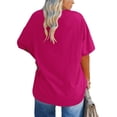 thumbnail image 2 of LEEYNEER Women‘s Plus Size V Neck T Shirts Summer Half Sleeve Oversized Tees Casual Loose Fit Tunic Tops, 2 of 5