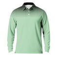 thumbnail image 6 of Zylanna Men's Long Sleeve Polo Shirts, Slim Fit Turndown Collar Spring Fall Gradient Color Casual Pullover Tops for Man Green, 6 of 6
