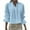 Light Blue, variant on Lenpel Button down Shirts for Women Ruffle Long Sleeve Collared Pleated Cotton Linen Tops Dressy Casual Blouses(Light Blue,X-Large)