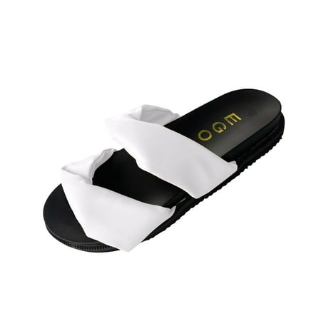 

Sandals Women Summer New Soft Flat Bow Sandals Women s Plus Size One-word Slipper Beach Non Slip Shoes Deals Clearance